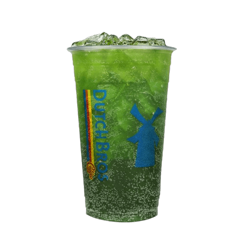 Dutch Bros iced Electric Berry Rebel with blue raspberry and lime