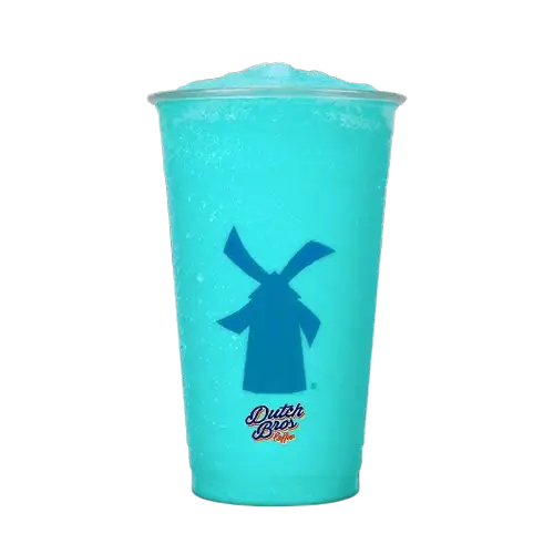 blended Dutch Bros lemonade menu with icy blue raspberry and lime flavor