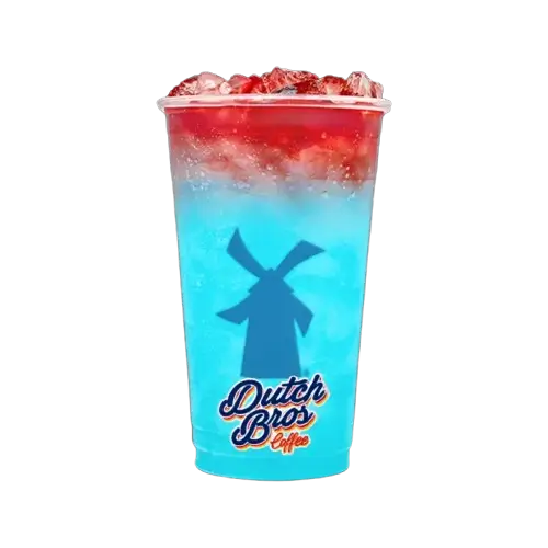 Dutch Bros Myst Energy Refresher 10 Flavors & Nutrition 6 Shark Attack Myst blue raspberry, lime and coconut drink